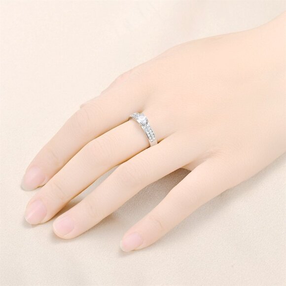 3/$35 Stainless Steel Silver Band Ring Round Cut Cubic Zirconia CZ Diamond Gifts - Picture 4 of 7